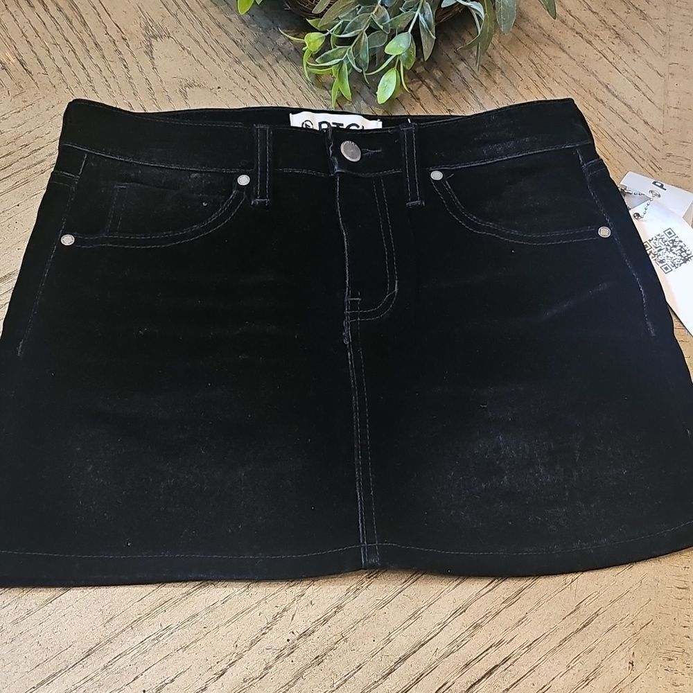 PTCL ETHIKAL BRAND Black Suede Skirt Size S NWT - Picture 8 of 8